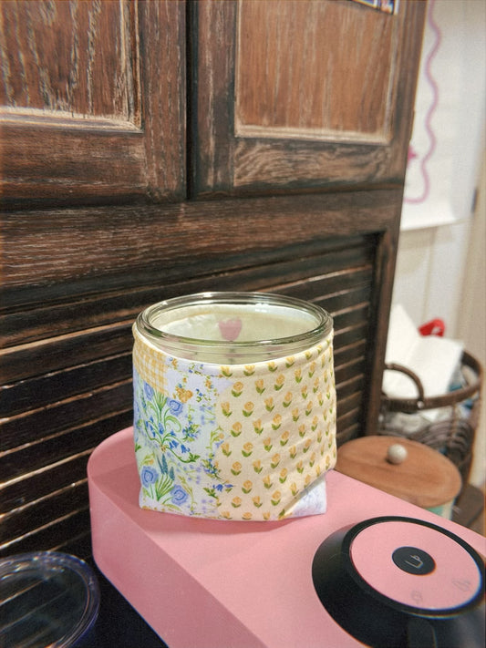 Yellow Patchwork Weck Jar Coozie