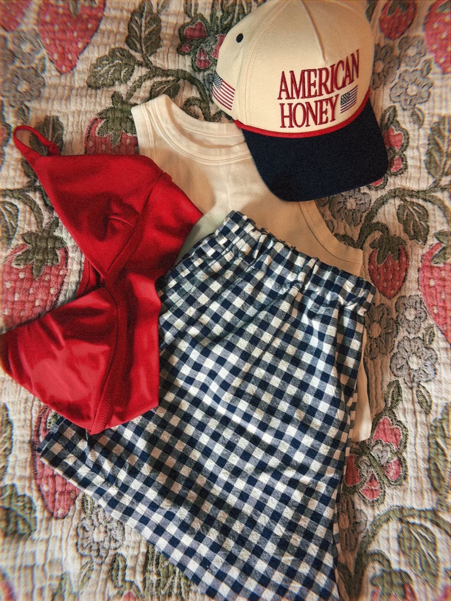 Navy Gingham Boxer Shorts 🇺🇸💫