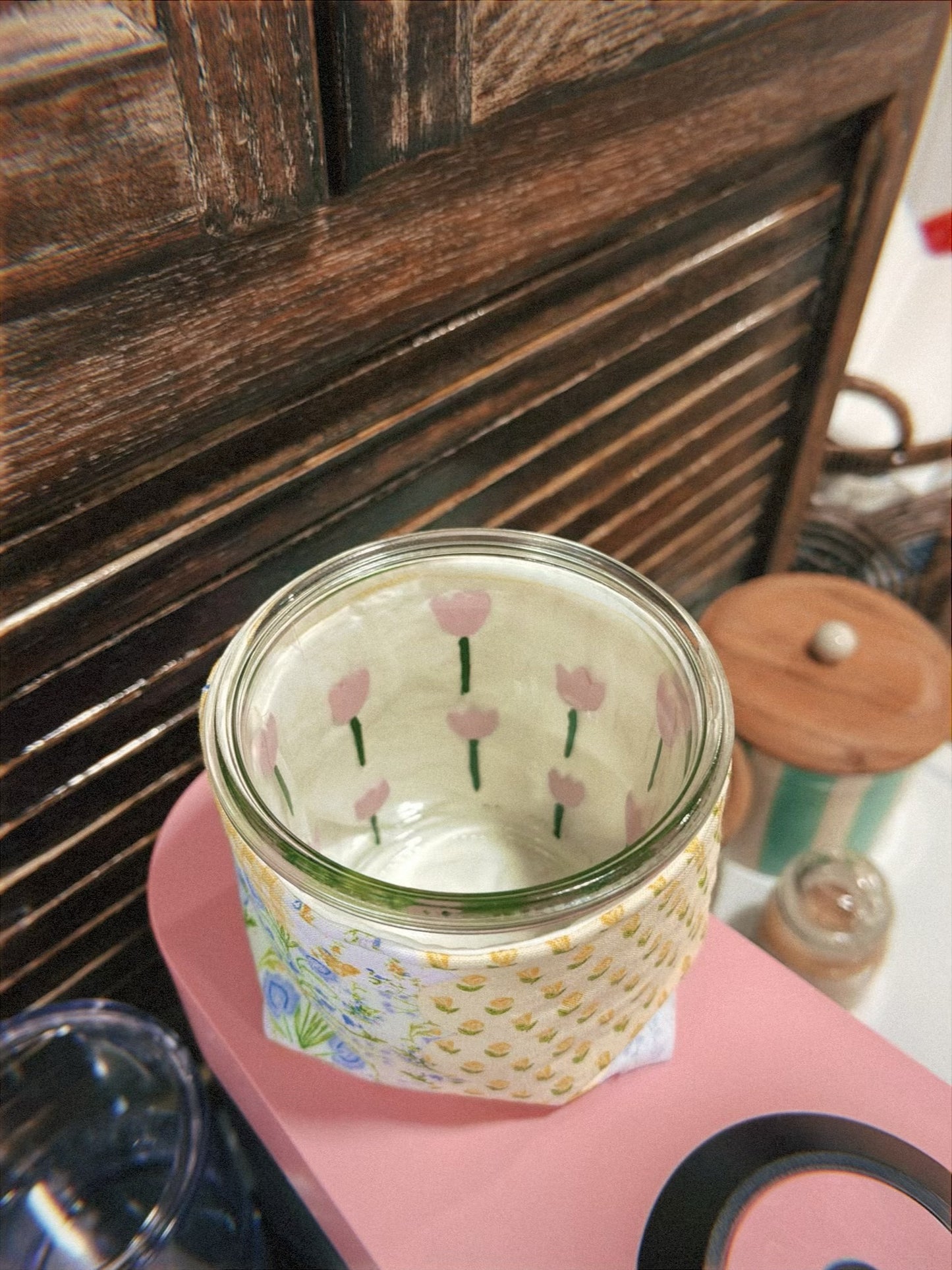 Yellow Patchwork Weck Jar Coozie