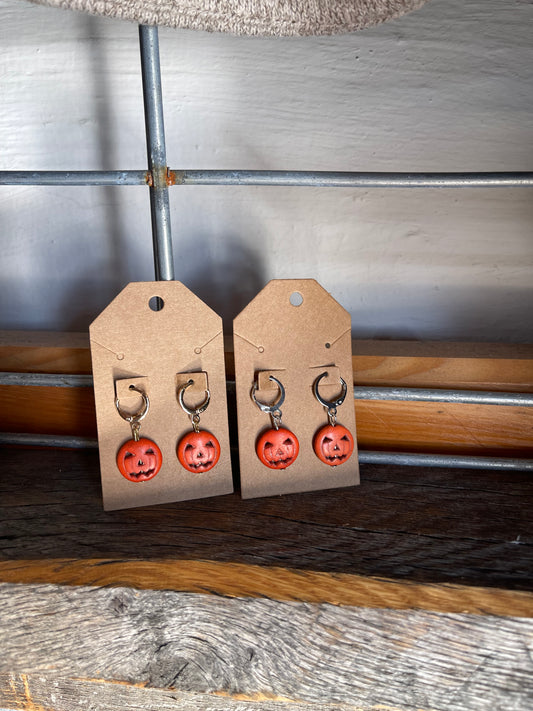Orange Pumpkin Earrings