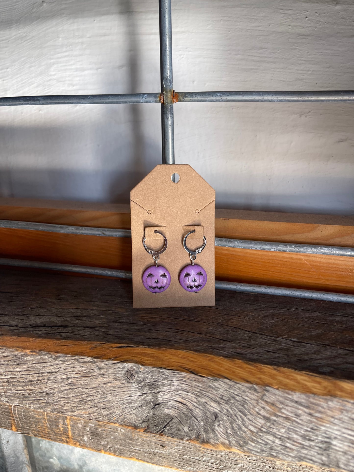 Purple Pumpkin Earrings