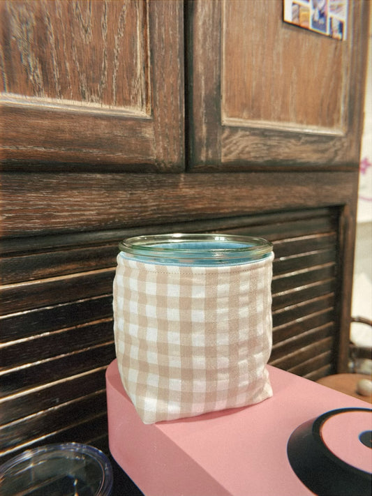 Gingham Weck Jar Coozie