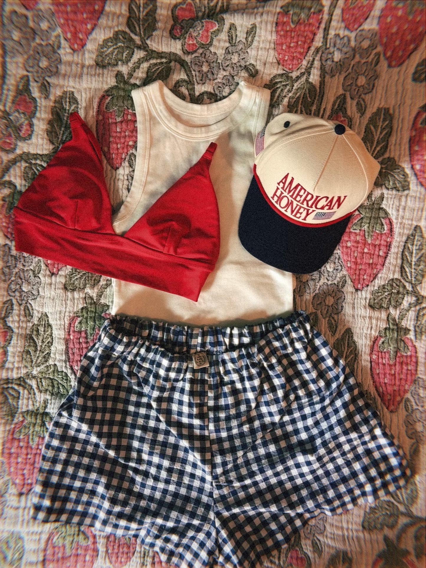 Navy Gingham Boxer Shorts 🇺🇸💫