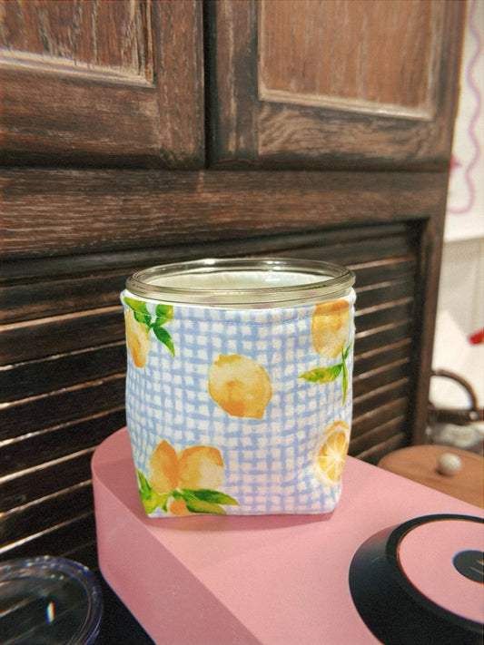 Gingham Lemon Weck Jar Coozie