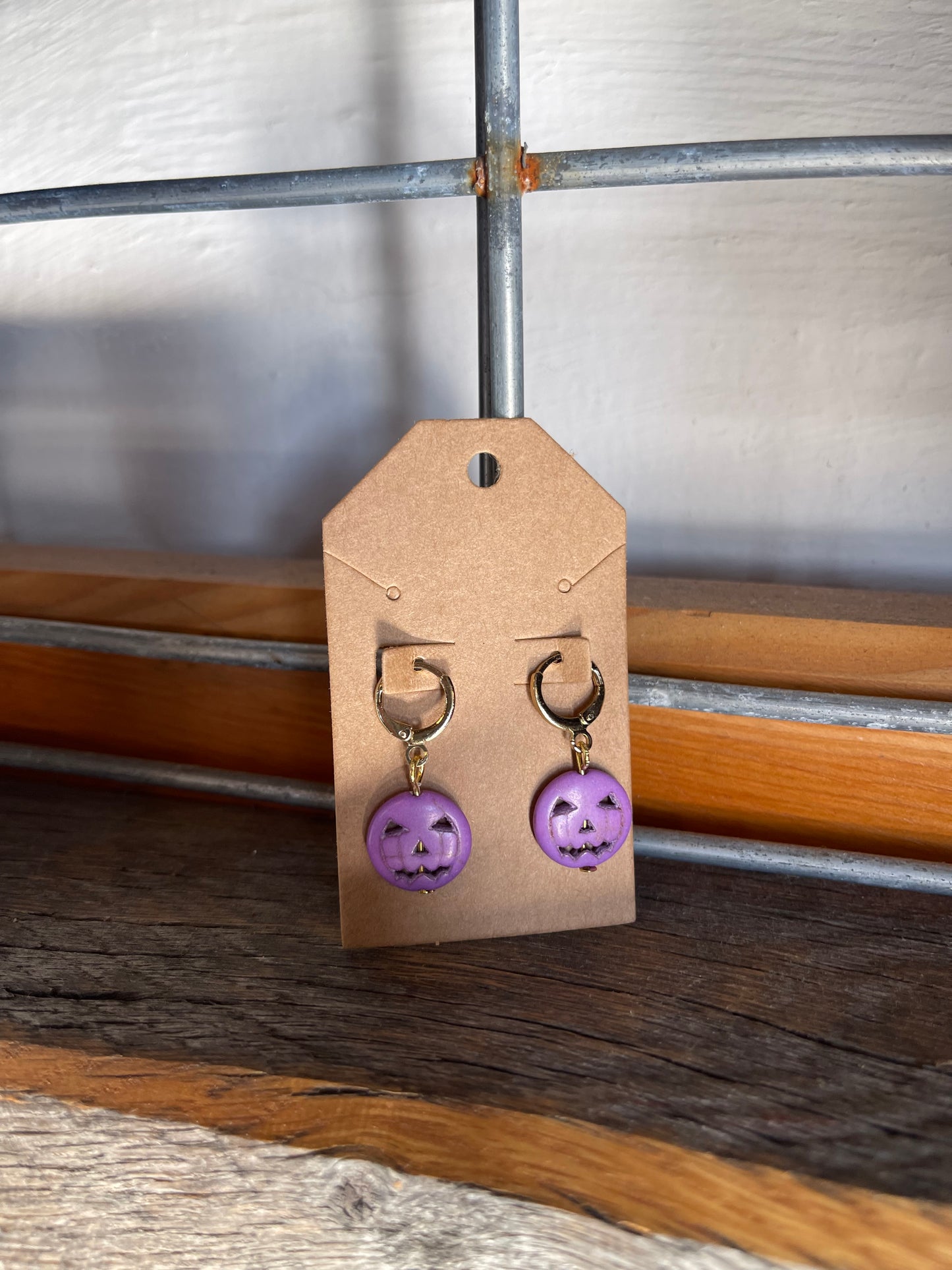 Purple Pumpkin Earrings