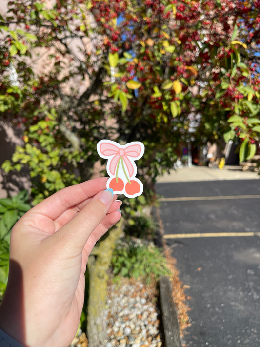 Cherry & Bow Sticker