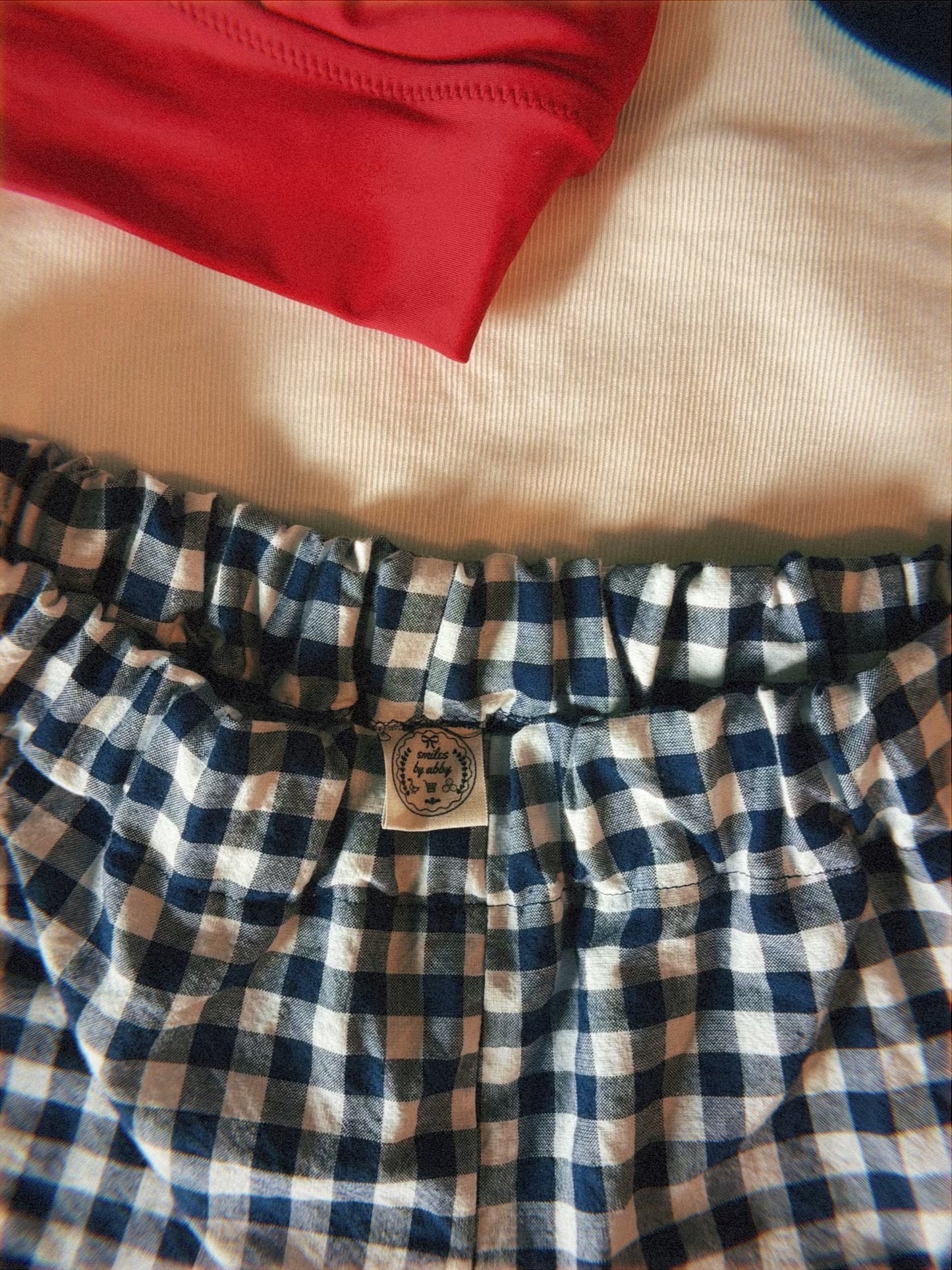 Navy Gingham Boxer Shorts 🇺🇸💫