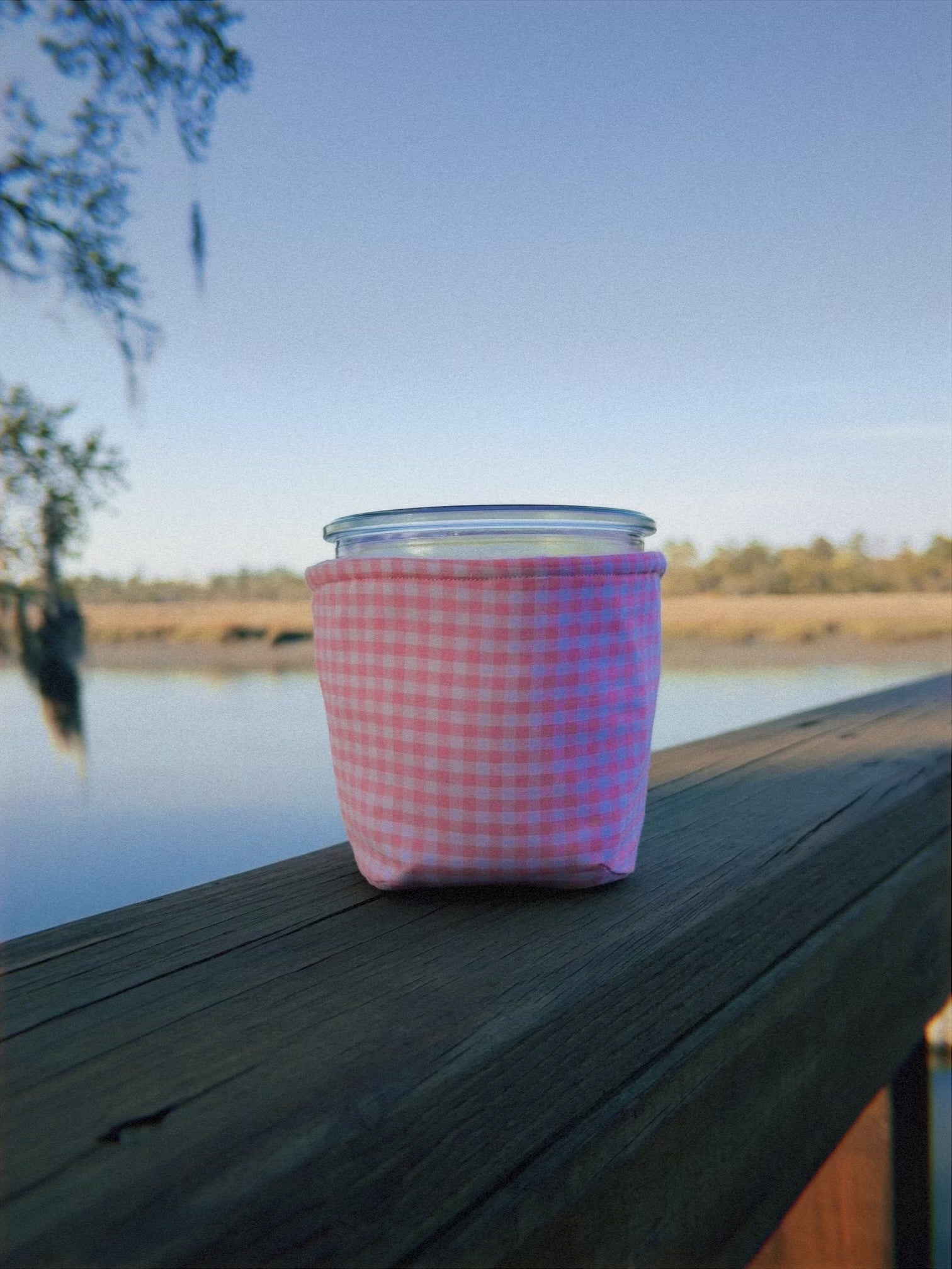 Reversible Pink Floral Weck Jar Coozie