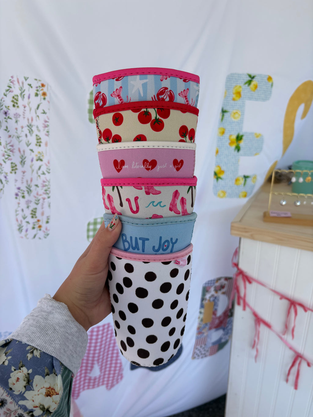 Polka Dot Iced Coffee Coozie