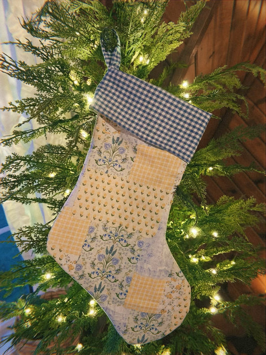 *NEW* Blue Patchwork Stocking 🪡
