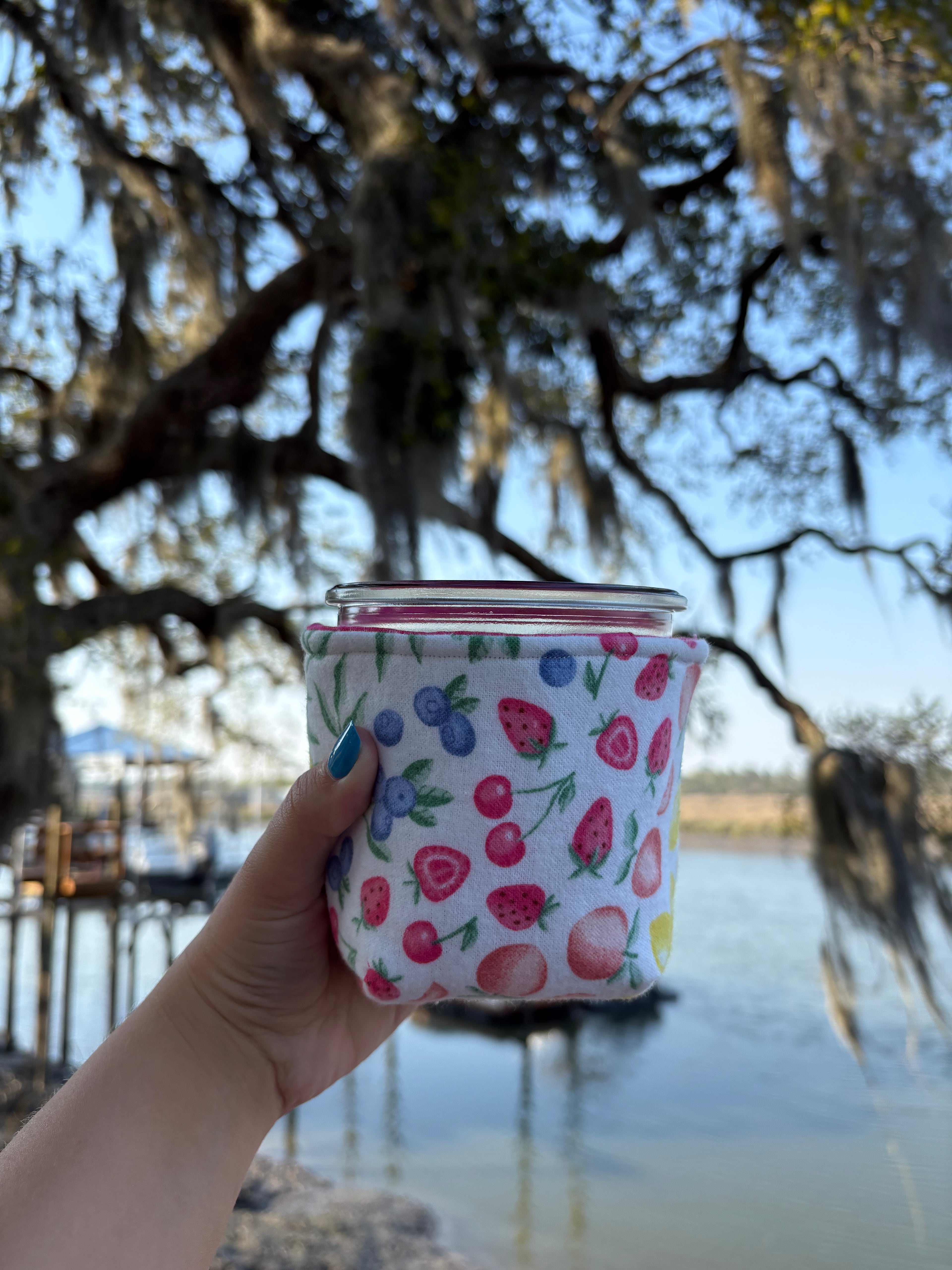 Reversible Fruit Weck Jar Coozie