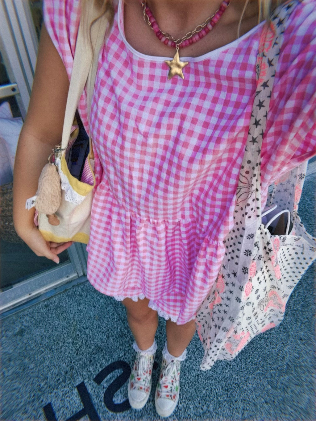 Pink Gingham Ruffle Shorts