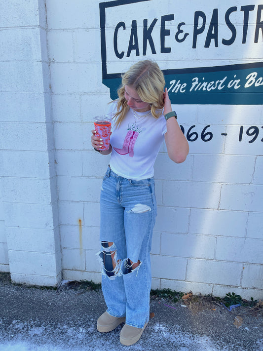 Boot and Flower Baby Tee