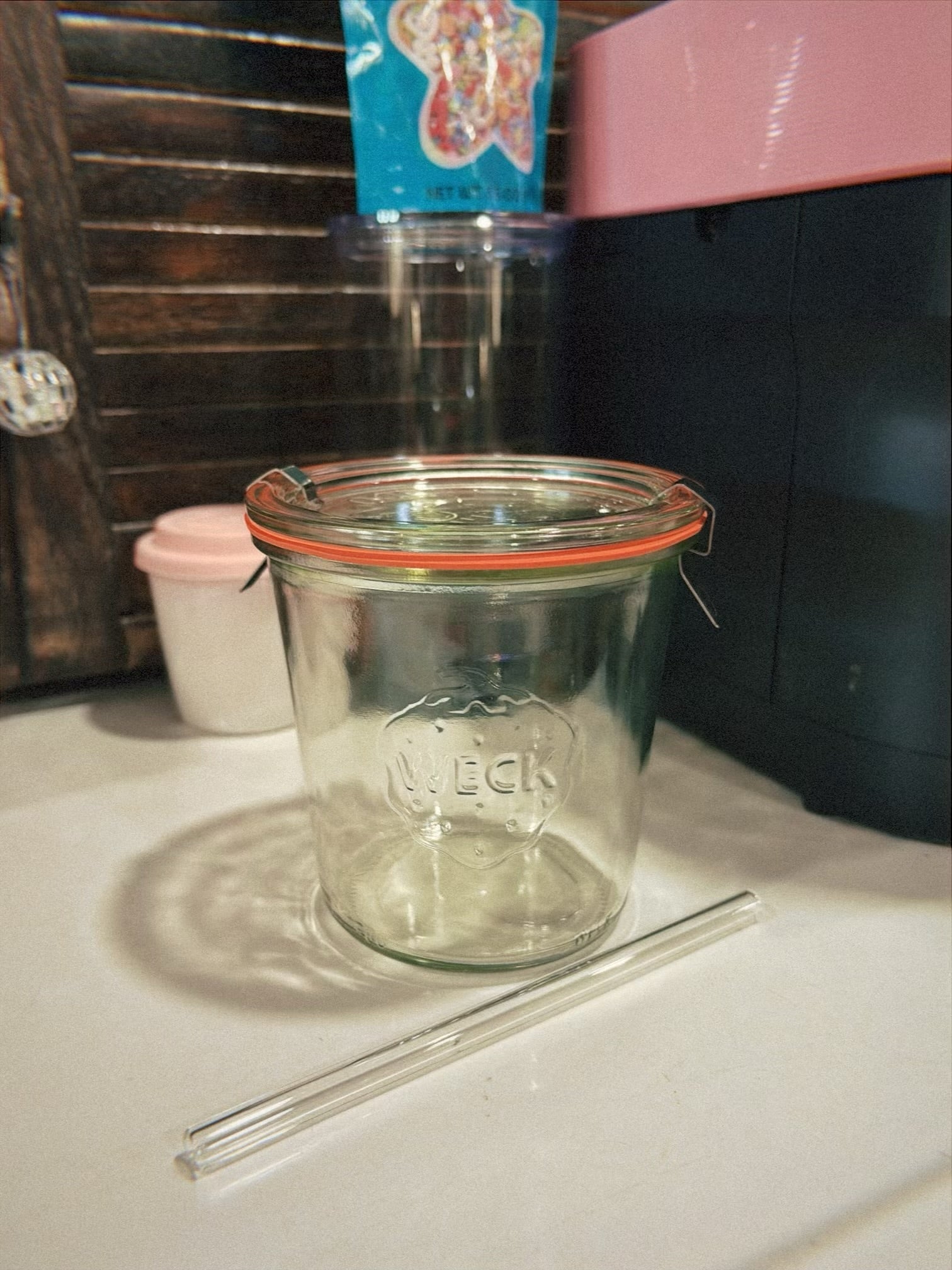 Reversible Pink Bee Weck Jar Coozie 🐝