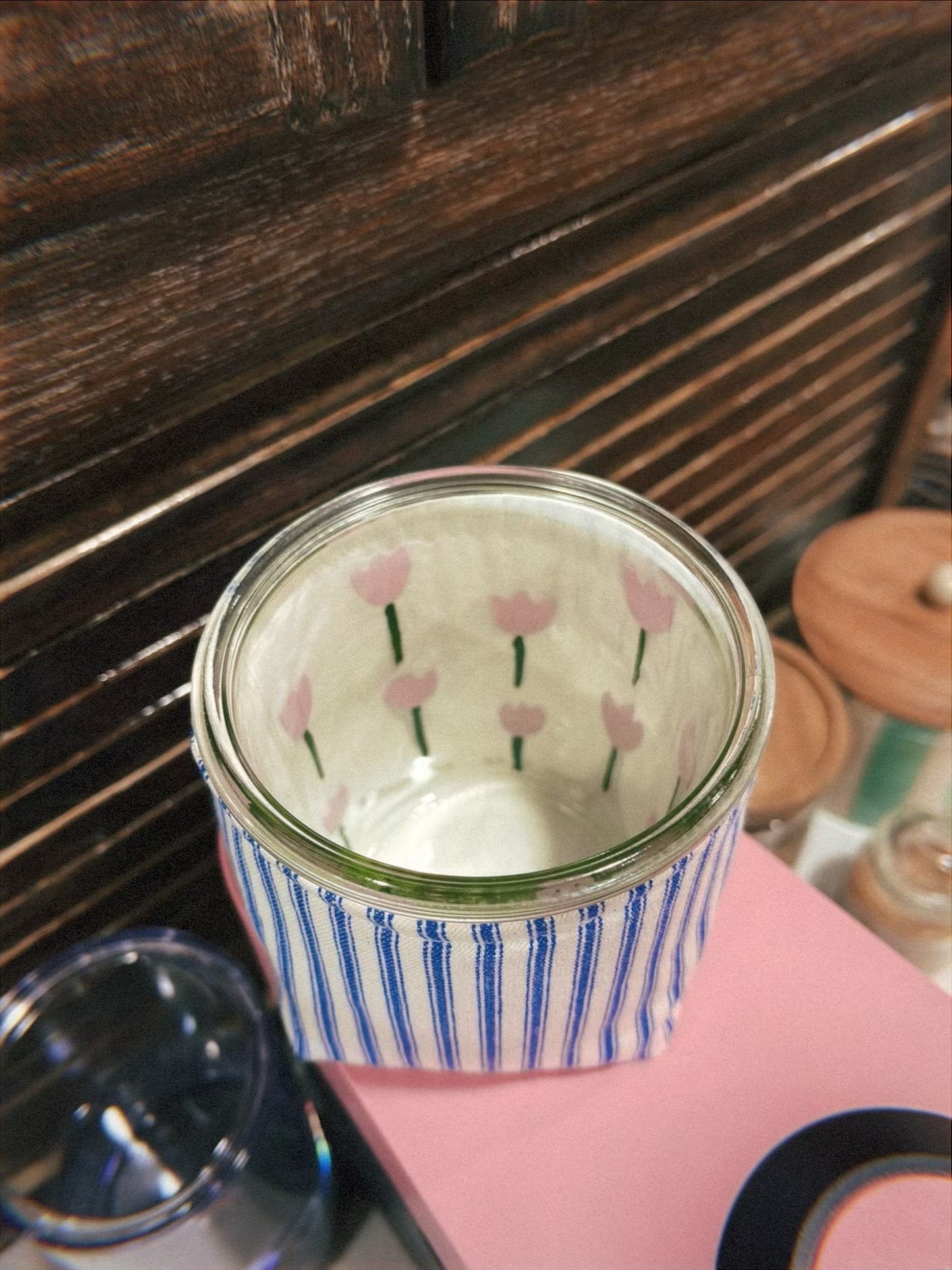 Blue Striped Weck Jar Coozie