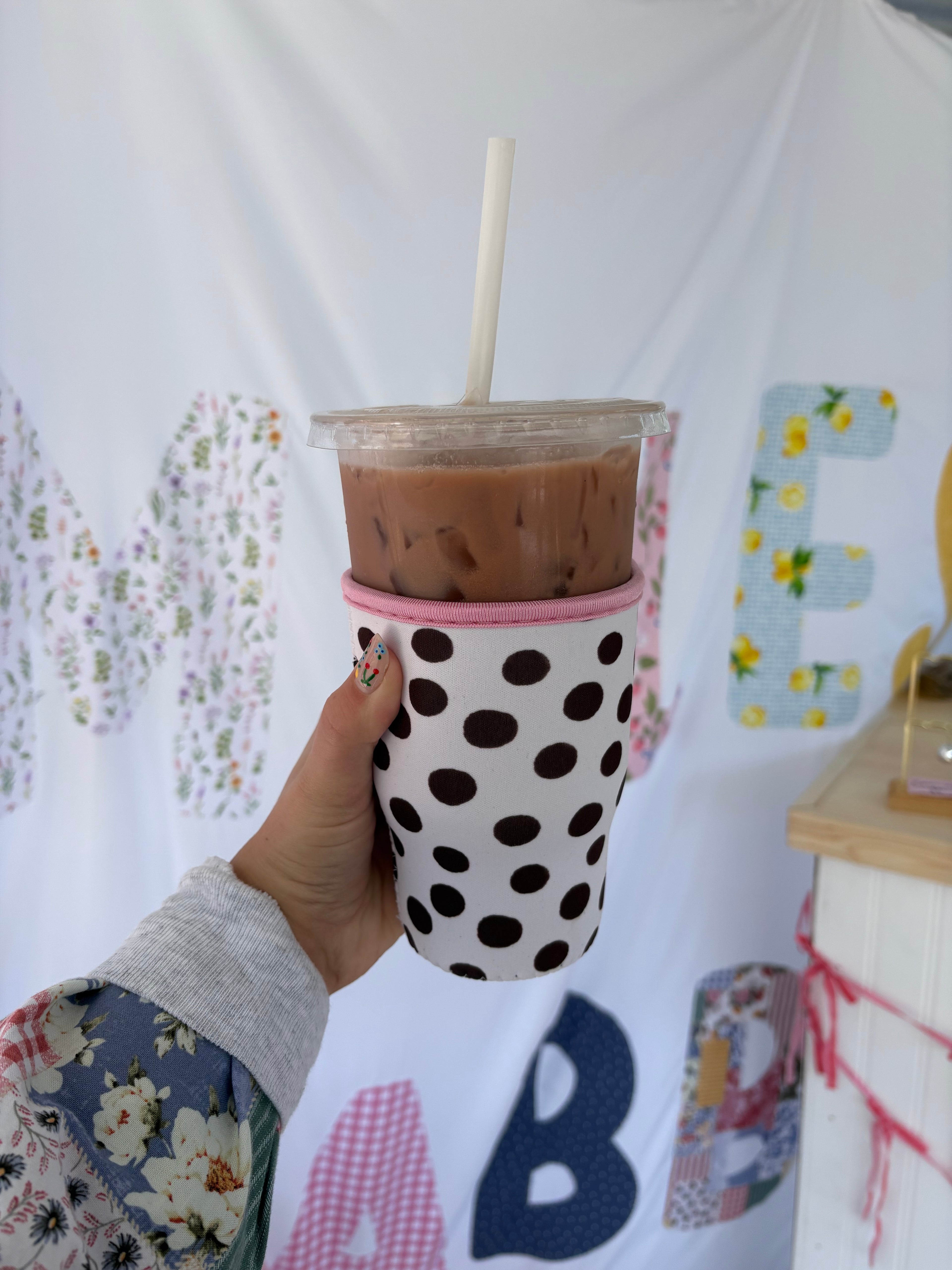 Polka Dot Iced Coffee Coozie