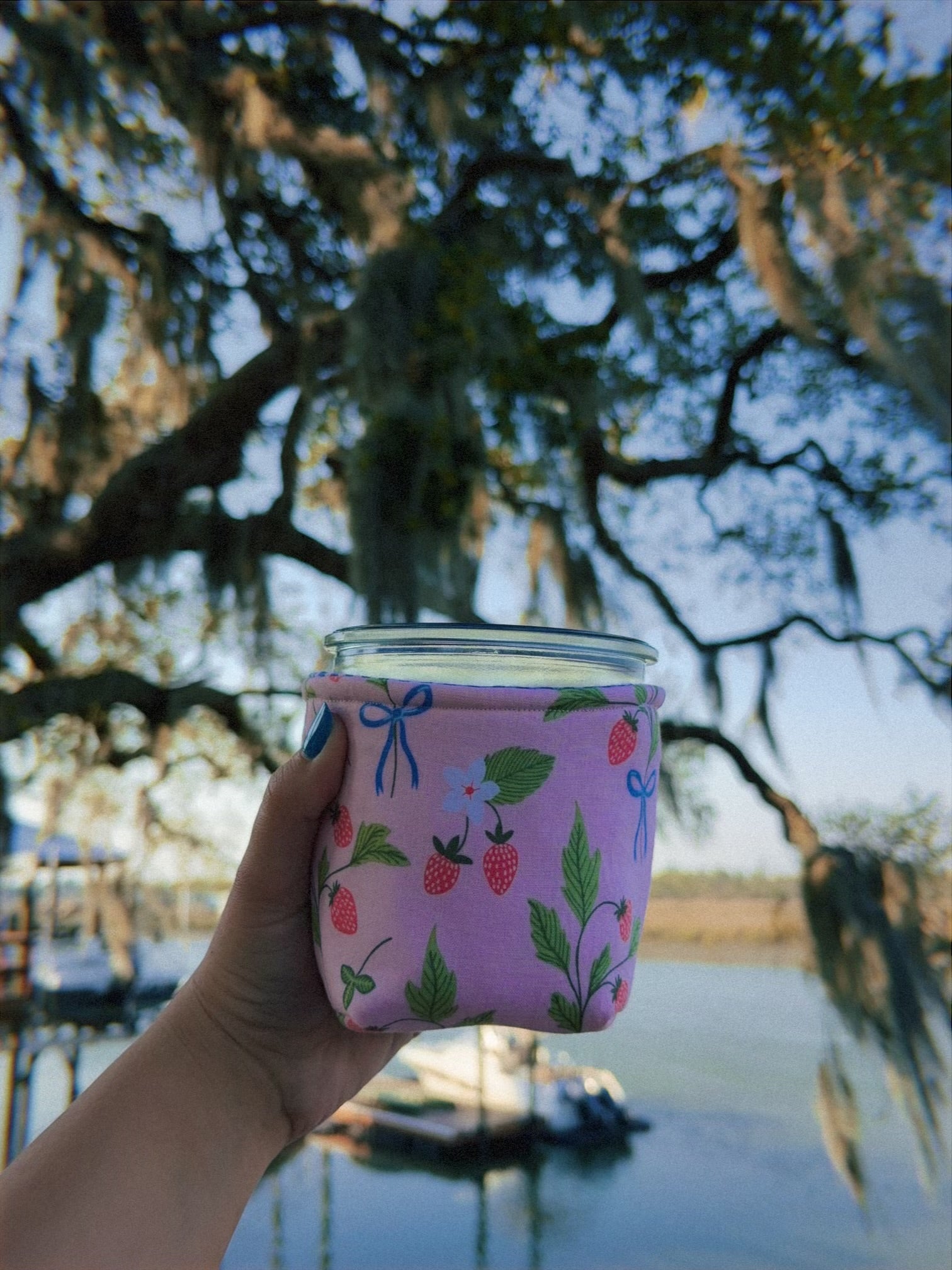 Reversible Strawberry Fields Weck Jar Coozie 🍓