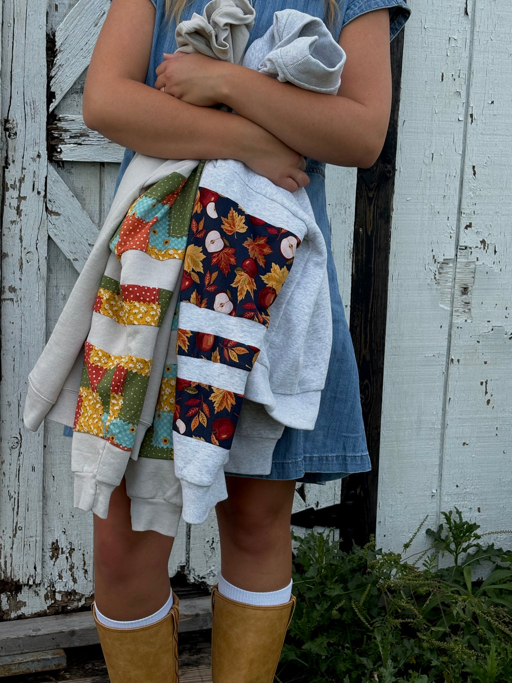Apple Patchwork Mockneck