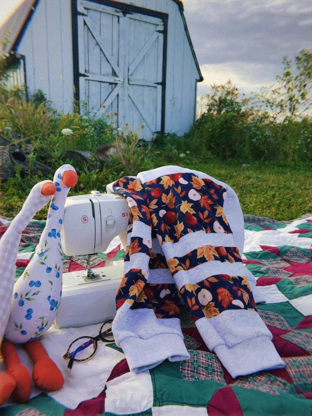 Apple Patchwork Mockneck