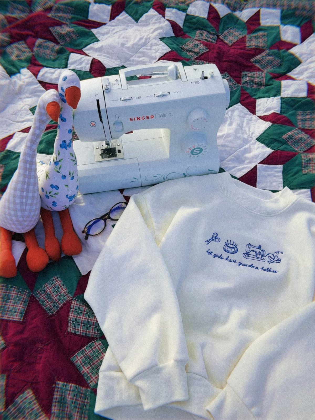 Grandma Hobbies Mockneck