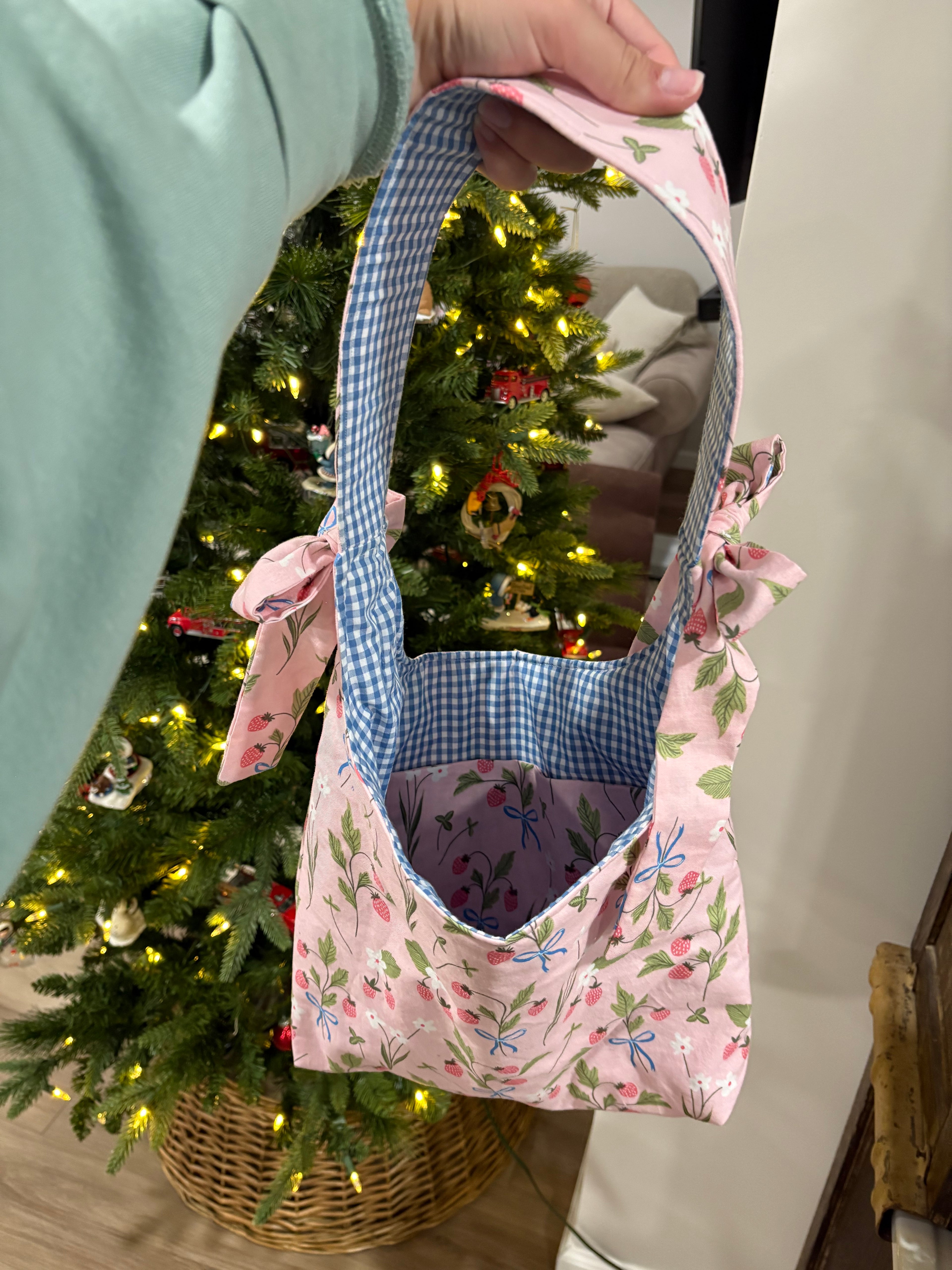Strawberry Fields Bow Tote Bag